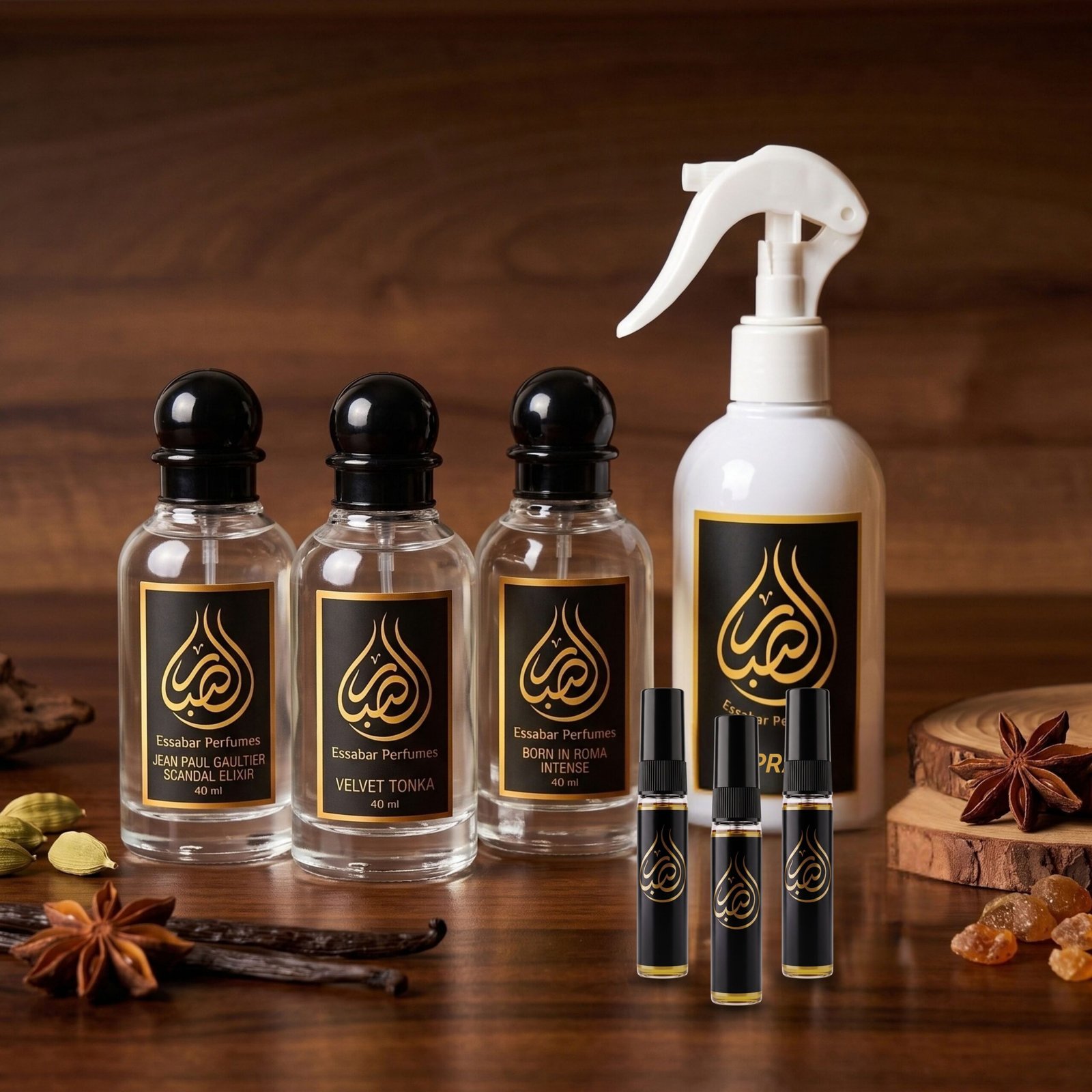 pack trio exclusif : 3 parfums 40ml + diffuseur d'ambiance + 3 décants pack trio exclusif : 3 parfums 40ml + diffuseur d'ambiance + 3 décants